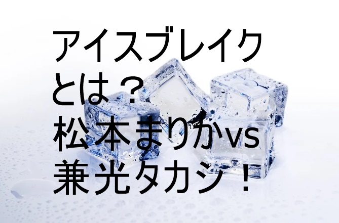 アイスブレイクとは 松本まりかvsプラスマイナス兼光タカシの場合 トレンドの樹