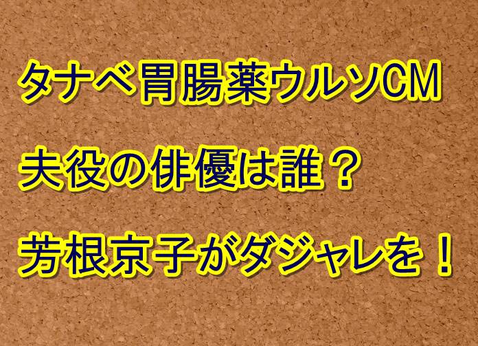 タナベ胃腸薬ウルソcm夫役の俳優は誰 胃じゃないと芳根京子がダジャレを トレンドの樹