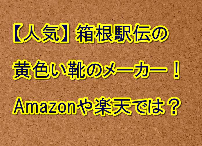 箱根駅伝の黄色い靴のメーカー Amazonや楽天の価格や購入方法 トレンドの樹